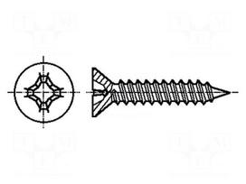 Screw | 4.2x32 | Head: countersunk | Phillips | PH2 | ISO 7050 | PN 83114