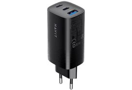 Havit UC20 - GaN 65 W three-port travel charger, black