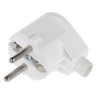 Angled plug with grounding Unischuko white | 16A, 250V | WT-20