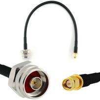 Rangeful SMA Male iki N Male Hex 30cm koaksialinis kabelis — HF240 (atitinka LMR240) HF240-NMH-SM-0.3