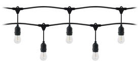Lampu virtene 10 metri, IP44, melna + 10 LED spuldzes 1W E27,  3000K + 1 papildus spuldze