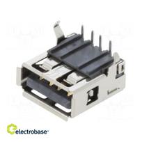 Connector: USB A | socket | THT | PIN: 4 | angled 90° | USB 2.0