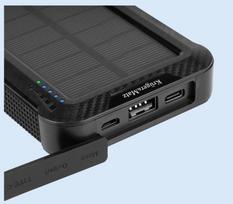 10 000 mAh saulės kolektoriaus maitinimo blokas su belaidžiu įkrovimu, žibintuvėliu ir įmontuotais l