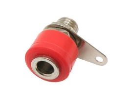 Jungtys // Different Audio, Video, Data connection plug and sockets // 2080# Gniazdo bananowe montażowe czerwone srebrne