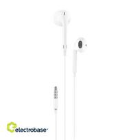In-ear headphones, wired Foneng T34, mini jack 3.5mm, remote control (white)