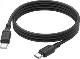 Kabelis Hoco  X90 Cool 60W silicone charging data cable for Type-C to Type-C Black
