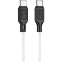 Kabelis Hoco  X90 Cool 60W silicone charging data cable for Type-C to Type-C White