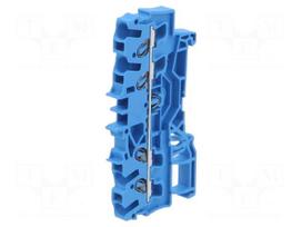 Splice terminal: rail | for DIN rail mounting | spring clamp | blue