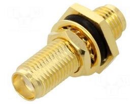 Coupler | SMA female x2 | Insulation: PTFE | 50Ω | brass | 6GHz | IP67