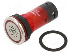 Signaller: sound | 85dB | Illumin: LED | IP67 | Ø16mm | max.8mm | plastic