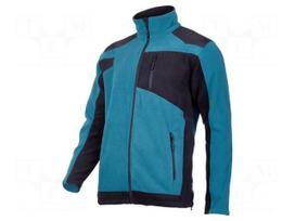 Fleece sweatshirt | Size: L | turquoise- black | 290g/m2
