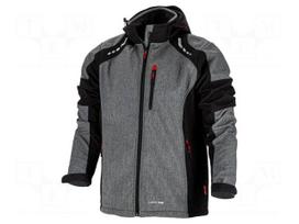 Softshell jacket | Size: XXL | grey-black | with a hood | 300g/m2