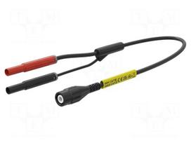 Test lead | BNC plug,banana plug 4mm x2 | insulated | Len: 1m