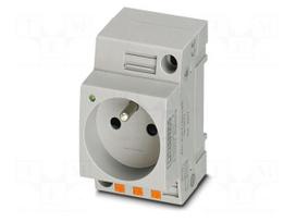 Connector: AC supply | socket | female | 16A | PIN: 3 | push-in | grey