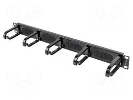 Cable organizer | 1U | black | Standard: 19"
