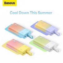 Išorinė baterija Baseus  Baseus Popsicle 5200mAh 20W Powerbank with Built-in Lightning Cable (+ White Baseus Simple USB-C - USB-C 60W/20V/3A/30cm Cable) - Blue-Orange