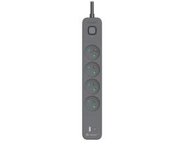 Elektros prekės // Maitinimo prailgintuvų, skirstytuvų ir UK bei USA adapterių rinkinys // Listwa zasilająca antyprzepięciowa TRACER Power Line+ mobile ready 1.5 m (4 gniazda + 1x USB A+ 1x Type C, PD20W)