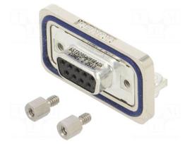 Connector: D-Sub | socket | right | THT | 7.5A | black