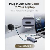 Maršrutizatoriai Cudy  UH500 PortMate USB-C 6-in-1 Hub 4K 30Hz HDMI USB-C PD 4x USB-A 3.0 Aluminum Grey