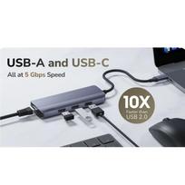 Maršrutizatoriai Cudy  UH606 PortMate USB-C 6-in-1 Hub 4K 60Hz HDMI Gigabit LAN 3x USB-A Power Input Grey