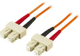 OM1 optinis kabelis DELTACO, SC - SC, duplex, UPC, 62,5/125, 25m, orange / FB-525