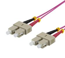 Ooptinis kabelis DELTACO, 2m, SC-SC Duplex, 50/125, pink / SCSC-72