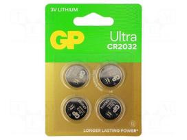 Battery: lithium | CR2032,coin | 3V | 220mAh | non-rechargeable | 4pcs.