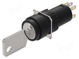 Switch: rotary with key | 16mm | Stabl.pos: 2 | NC + NO | 51 | Pos: 2