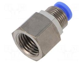 Push-in fitting | bulkhead,straight | -0.95÷15bar | Thread: Rc 1/4"