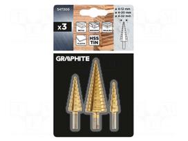 Drill set | step,conical | Ø: 4÷12mm,4÷20mm,4÷32mm | 3pcs.