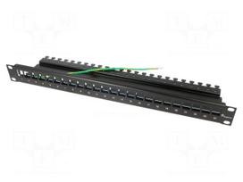 Connector: RJ45 | patch panel | Cat 5e | unshielded | black | 44mm