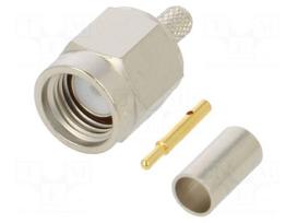 Connector: SMA | plug | straight | 50Ω | crimped | PTFE | Contacts: brass
