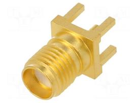 Connector: SMA | socket | straight | 50Ω | PTFE | Contacts: brass