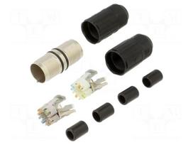 Connector: RJ45 | black | polyamide | 20mm | 22AWG