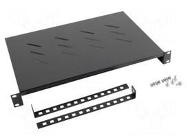 Shelf | 1U | black | Standard: 19" | rack shelf