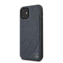 Nugarėlės dėklai Mercedes-Benz Apple iPhone 11 Quilted Genuine Leather Blue