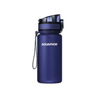 Aquaphor filter water bottle City 350 ml, replaceable cartridge 150 l, Dark Blue, matt coating, protective cap