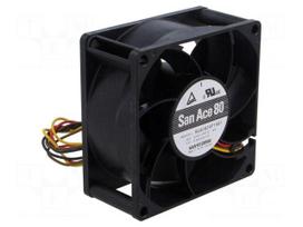 Fan: DC | axial | 24VDC | 80x80x38mm | 135m3/h | 55dBA | ball | 8250rpm