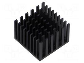 Heatsink: extruded | grilled | BGA | black | L: 21mm | W: 21mm | H: 15mm