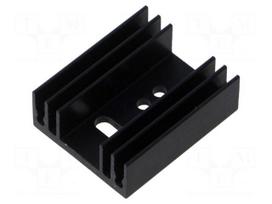 Heatsink: extruded | U | TO220 | black | L: 35mm | W: 29mm | H: 12mm | screw