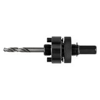 Įrankiai ir matavimo prietaisai // Įrankių, priedų naujienos // Adapter z wiertłem pilotującym do otwornic bi-metalowych 32-152 mm, Hex