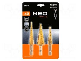 Drill set | step,conical,multistep | high speed steel | 1/4" | 6.3mm
