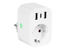 Įrankiai ir matavimo prietaisai // Įrankių, priedų naujienos // 72-077# Inteligentne gniazdko sterowane wifi tuya 2x usb+usb-c