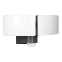 LED apšvietimas // LED prožektoriai // TOS DUO LED 2x20W podwójny naświetlacz ogrodowy z PIR, 2x1600lm, IP65, 4000K, PC, szary
