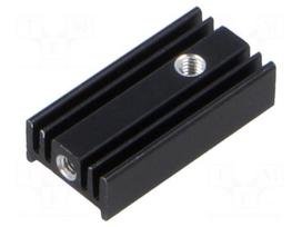 Heatsink: extruded | grilled | black | L: 25mm | W: 12.6mm | H: 6.5mm