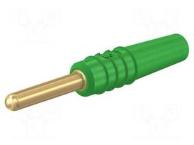 Laboratory connector: 2mm banana | plug | 10A | 30VAC | 60VDC | green