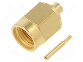 Connector: SMA | plug | straight | 50Ω | soldering | PTFE