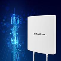 Qoltec 4G/5G LTE antena DUAL | 14dBi | Lauko IP65 | 700–3800 MHz