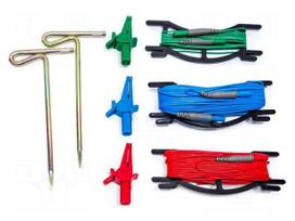 Set of cables and adapters | banana plug 4mm | red,blue,green
