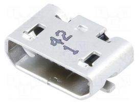 Connector: USB B micro | socket | on PCBs | SMT | PIN: 5 | horizontal